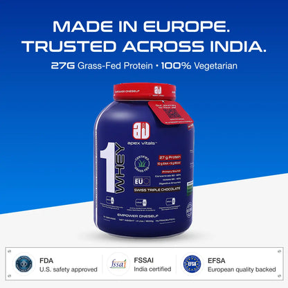 APEX VITALS 1 WHEY – GRASS-FED 1 WHEY PROTEIN POWDER | 1.8Kg (51 Servings)