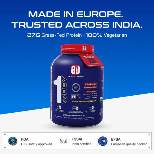 APEX VITALS 1 WHEY – GRASS-FED 1 WHEY PROTEIN POWDER | 1.8Kg (51 Servings)