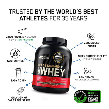 GOLD STANDARD 100% WHEY PROTEIN POWDER | 2.27Kg (74 Servings)