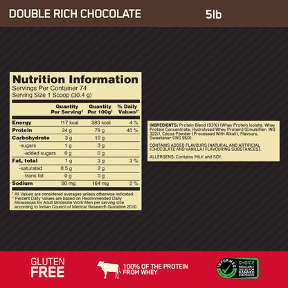 GOLD STANDARD 100% WHEY PROTEIN POWDER | 2.27Kg (74 Servings)