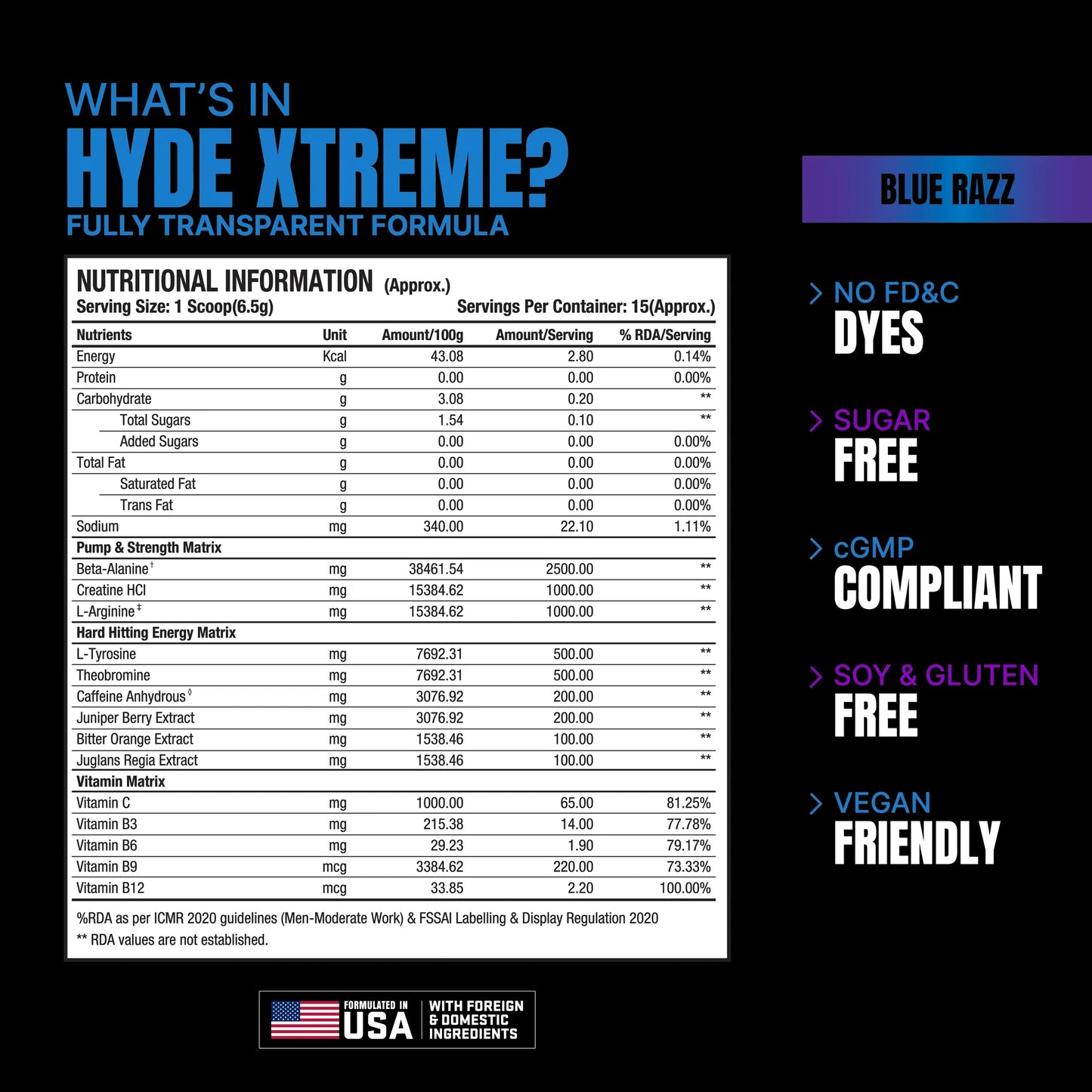 PROSUPPS HYDE XTREME PRE WORKOUT | 195g (30 Servings)