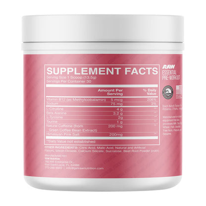 RAW NUTRITION ESSENTIAL PRE WORKOUT | 399g (30 Servings)