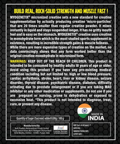 MYOGENETIX PLATINUM CREATINE | 300g (100 Servings)