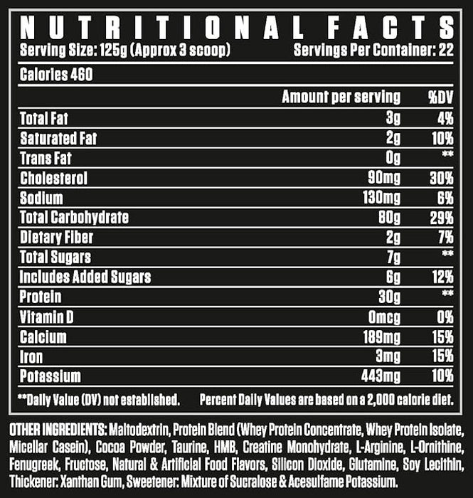 DEXTER JACKSON BLACK SERIES ANABOLIC MASS GAINER | 2.72Kg (22 Servings)