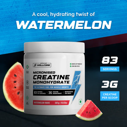 WELLCORE MONOHYDRATE CREATINE (307g, 83 Servings)