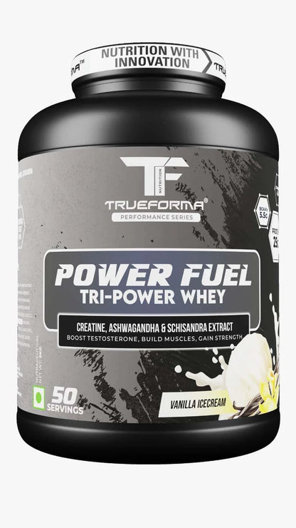 TRUEFORMA POWER FUEL WHEY PROTEIN WITH CREATINE & ASHWAGANDHA | 2Kg (50 Servings)