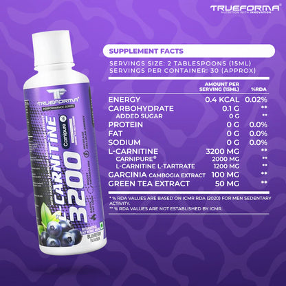 TRUEFORMA L-CARNITINE 3200 WITH CARNIPURE | 450ml (30 Servings)