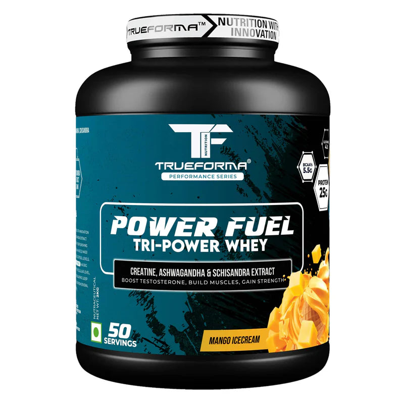 TRUEFORMA POWER FUEL WHEY PROTEIN WITH CREATINE & ASHWAGANDHA | 2Kg (50 Servings)